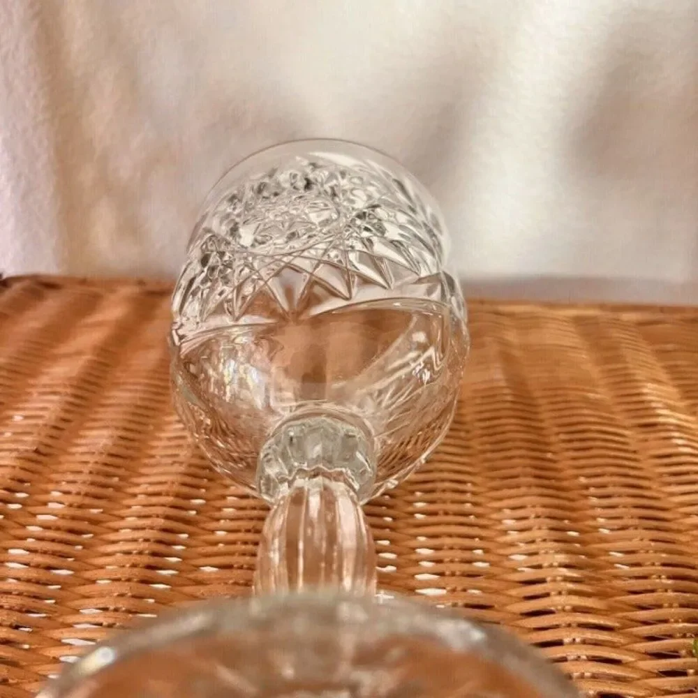 Vintage Libby brilliant Pressed Glass Water Goblet Wine Barware Drinkware